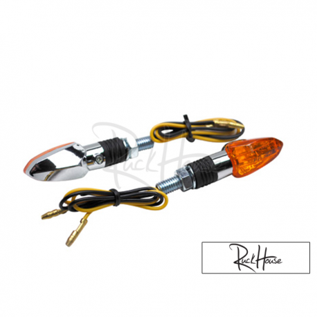 (2X) Indicators Replay Mini Arrow Orange / Chrome