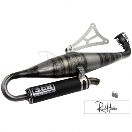 Exhaust SCR Corse Hand Made 70 Aluminium Black Minarelli Horizontal