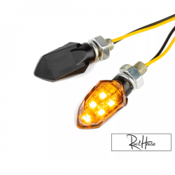 (2X) Indicator Light Str8 LED Sequential Sakado Black/White