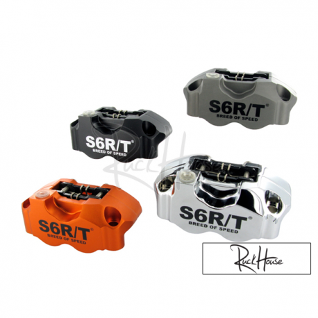 Brake caliper Stage6 R/T, front, forged, CNC-machined, chrome-plated , 