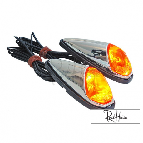 (2X) Indicator Light Str8 Raindrop Chrome